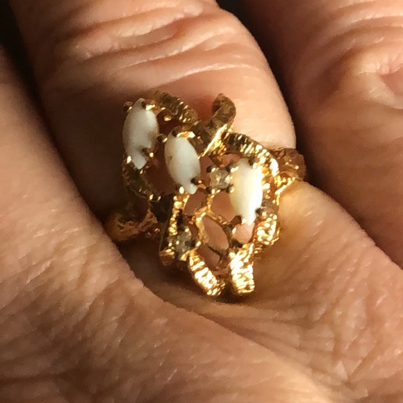 Vintage 18K gold plated ring - Picture 3 of 5